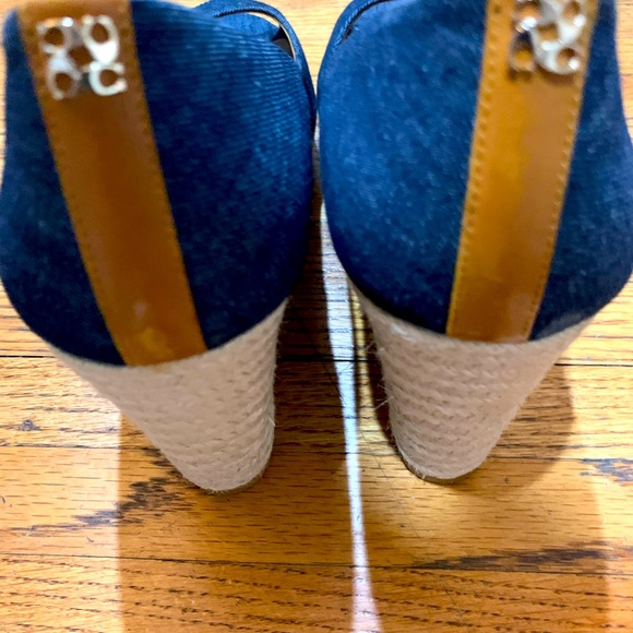 Coach denim wedge shoe size 11 peep toe brand new - Picture 5 of 9
